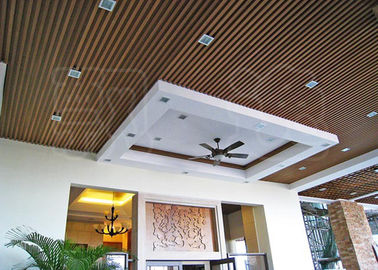 Harga yang bagus Panel Plafon Plastik Kayu Suspended untuk Kantor / Hotel on line