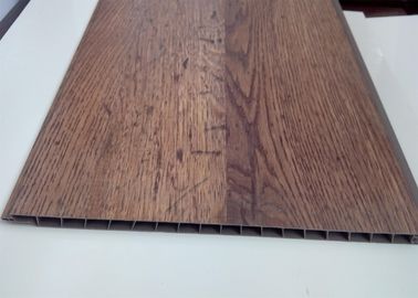 Harga yang bagus Kayu Grain Pvc Plastik Dinding Palsu Menggunakan Laminated Proses on line